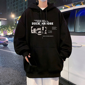 CM083P60新品重磅纯棉卫衣宽松外套ins港风卡通休闲男装帽衫图片