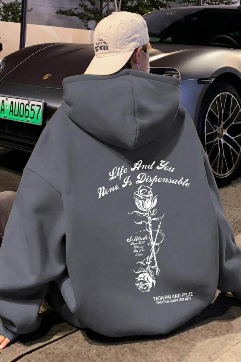 M021KP60秋冬重磅100%棉连帽卫衣男玫瑰字母印花情侣装美式外套,男装卫衣,星座304A-1