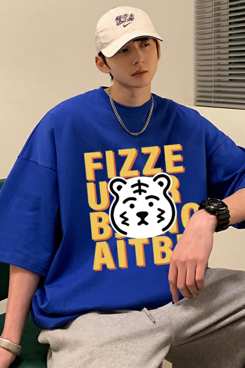 XZ304A-1-ST593BP25夏季夏季虎头短袖t恤男字母卡通老虎印花时尚,男装T恤,星座304A-1