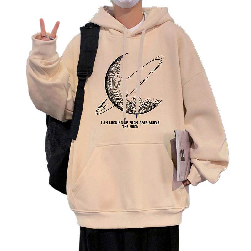CM087BP60秋冬纯棉重磅连帽卫衣潮牌帽衫ins美式宽松外套,男装卫衣,星座304A-1