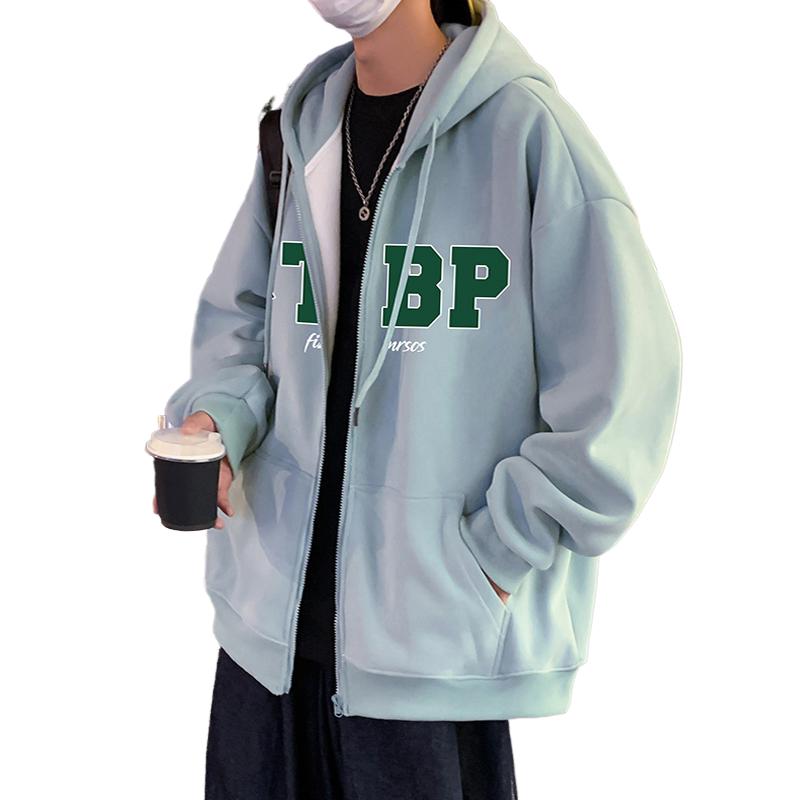 H177BP70加绒75秋冬卫衣含棉66%潮牌衣服男装连帽拉链开衫,男装卫衣,星座304A-1