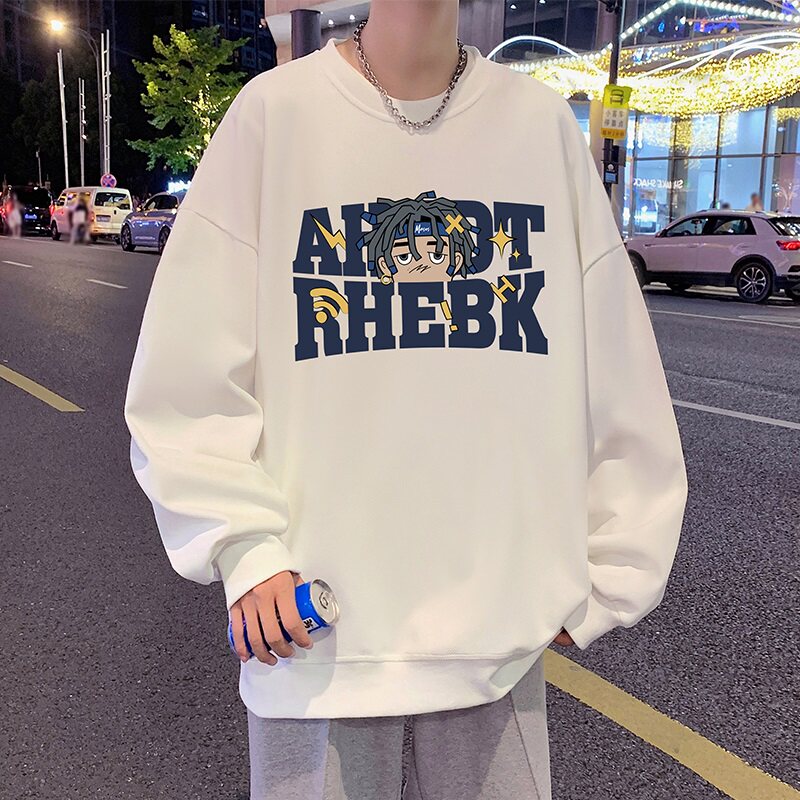 W535P35新品套头宽松圆领卫衣休闲外套长袖打底衫上衣服,男装卫衣,星座304A-1