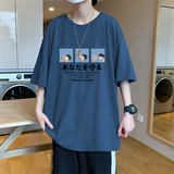 304A-1-ST333BP25夏季短袖T恤男崖上的波妞金鱼姬宽松时尚纯棉，男装T恤，星座304A-1
