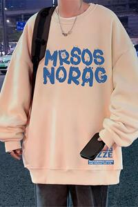 W513P35加绒45新品卫衣圆领加绒宽松休闲套头衣服男生打底衫内搭图片