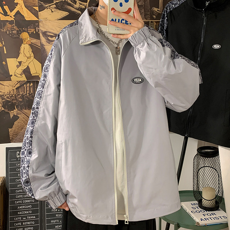 XZ304A-1-H130P60春秋季外套港风夹克男潮牌宽松棒球服ins潮流百图片