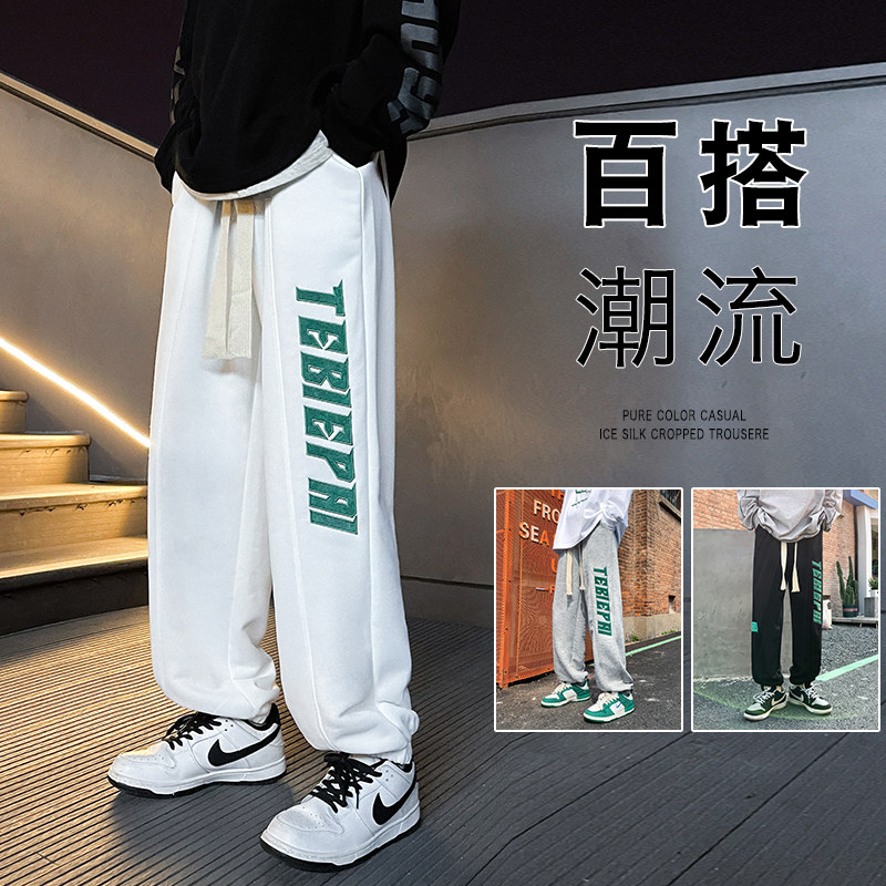 K863AP45冬款字母刺绣卫裤男美式高街复古宽松美式裤图片
