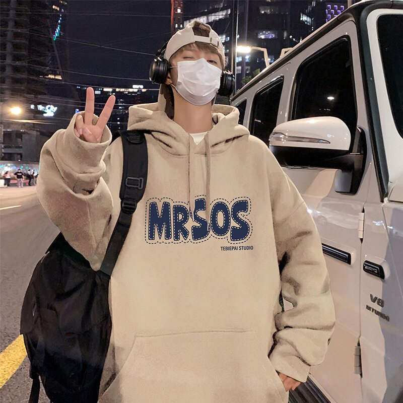 CM062P60新品纯棉卫衣休闲连帽宽松春装外套青少年男生帽衫图片