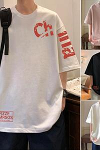 T679KP26夏天潮短袖t恤男纯棉打底衫白色半袖潮牌体恤上衣服图片