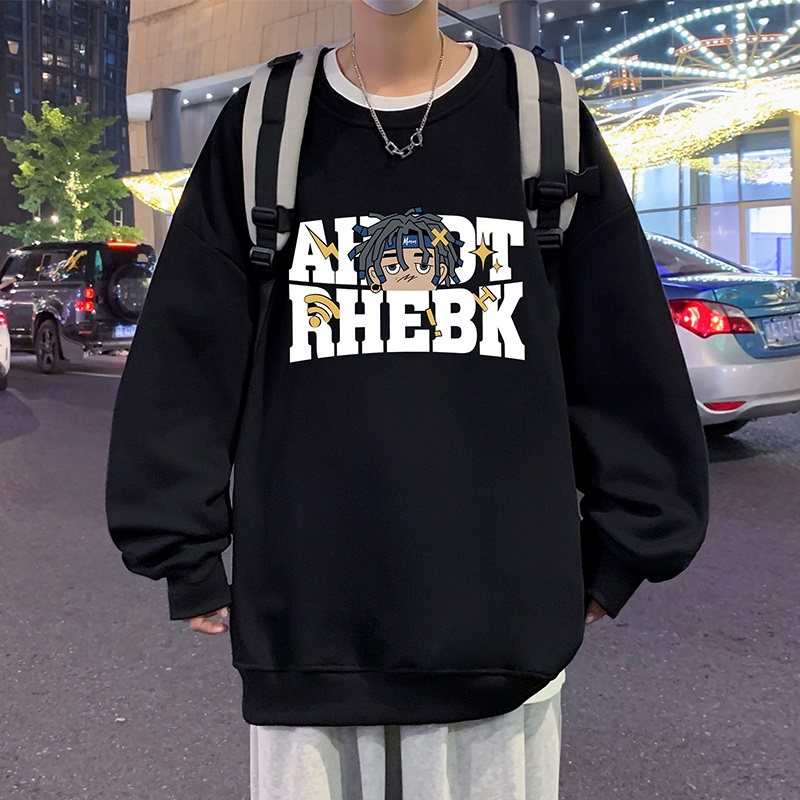 W535P35新品卫衣宽松套头圆领打底衫男生内搭青少年长袖衣服,男装卫衣,星座304A-1