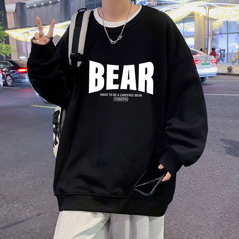 W521P35新品套头宽松圆领卫衣cityboy日系长袖打底衫休闲外套,男装卫衣,星座304A-1