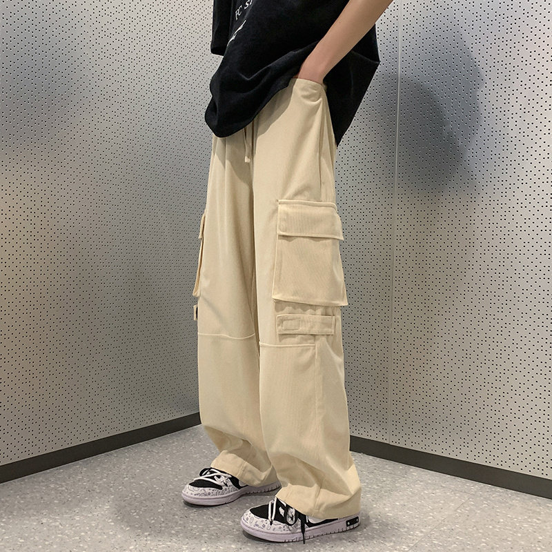 K886P48新品高街工装裤子宽松直筒阔腿拖地潮牌嘻哈休闲长裤,男装休闲裤,星座304A-1