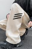 K897BP48秋冬裤子男宽松条纹运动卫裤美式阔腿拖地直筒潮牌长裤，男装休闲裤，星座304A-1