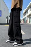 K886KP48夏天纯色宽松运动高街长裤子多口袋工装裤高街，男装休闲裤，星座304A-1
