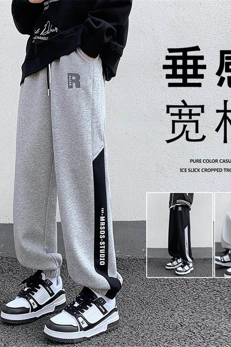 K893P55加绒65新品束脚运动裤含棉微弹卫裤宽松休闲长裤,男装休闲裤,星座304A-1