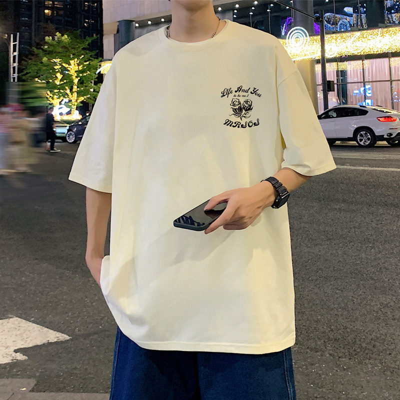 T706P26新品短袖t恤男重磅纯棉半袖宽松男生体恤衫,男装T恤,星座304A-1