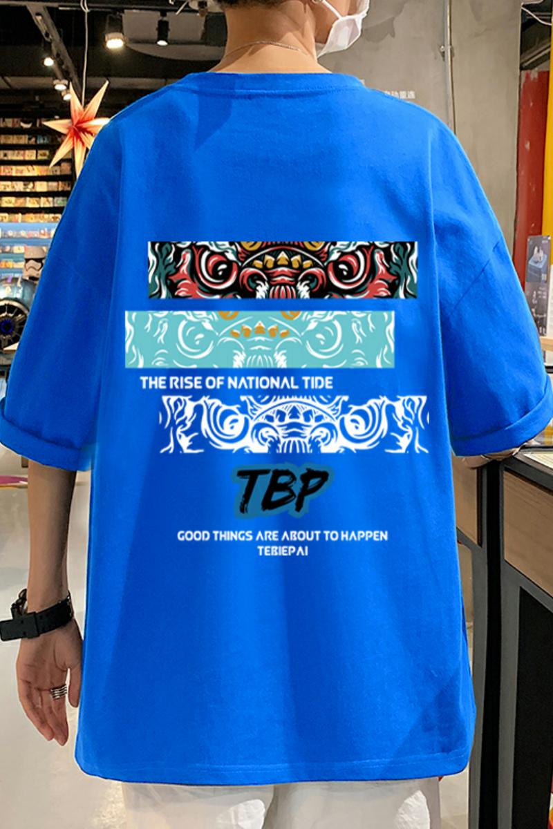 XZ304A-1-T601BP26港风醒狮夏季短袖t恤新款男纯棉半袖青年潮,男装T恤,星座304A-1