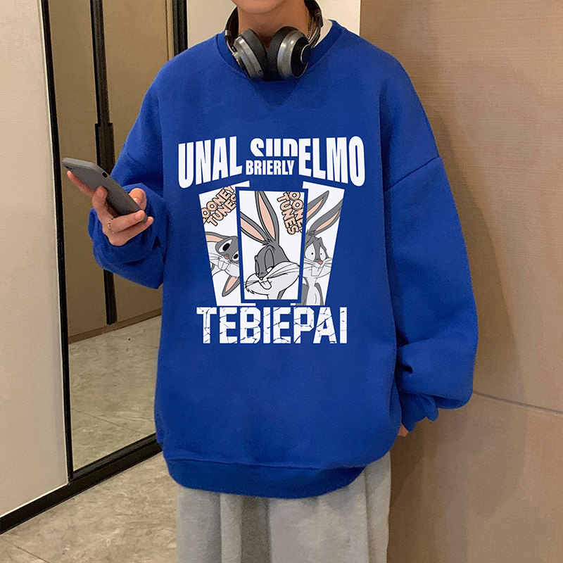 W370P35加绒45新品重磅无帽卫衣内搭打底衫卡通圆领情侣款休闲,男装卫衣,星座304A-1