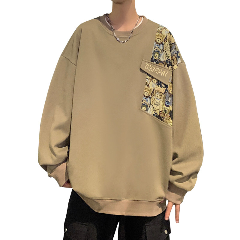 WY001P45加绒60新品刺绣圆领卫衣宽松打底衫套头上衣服休闲,男装卫衣,星座304A-1