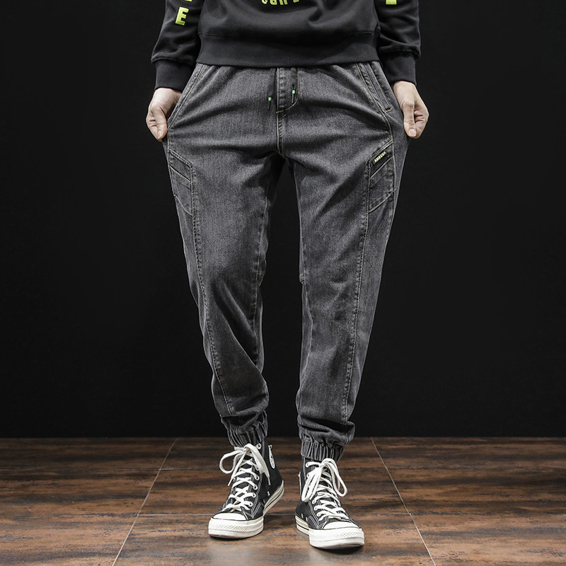 XZ304B-2-KZ2187C春夏牛仔裤日系工装大码男潮流哈伦裤时尚裤,男装牛仔裤,星座304A-1