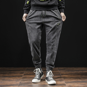 XZ304B-2-KZ2187C春夏牛仔裤日系工装大码男潮流哈伦裤时尚裤图片