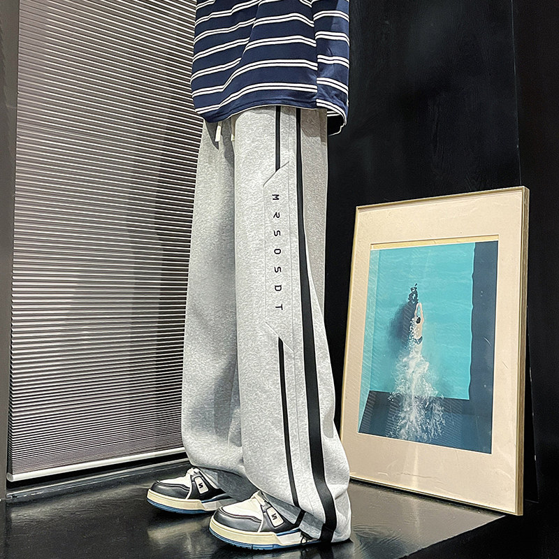 K916P50新品运动卫裤宽松直筒灰色长裤ins阔腿休闲裤子,男装休闲裤,星座304A-1