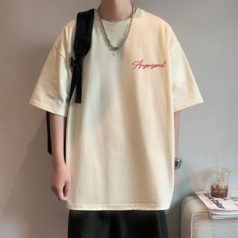 T768P32新款发泡印花短袖t恤休闲纯棉体恤衫oversize圆领半袖,男装T恤,星座304A-1