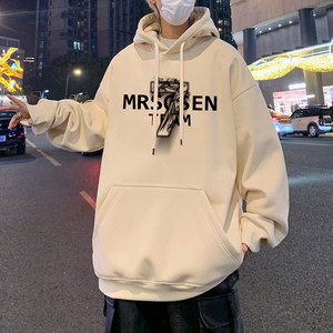 CM080BP60秋冬纯棉连帽卫衣数字潮牌长袖帽衫oversize宽松,女职业西裤搭配什么鞋秋冬图片
