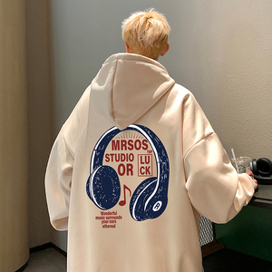 CM066P60加绒65新品纯棉重磅连帽卫衣高街帽衫oversize休闲外套