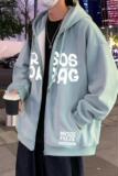 H201加绒BP75秋冬加绒加厚开衫卫衣外套宽松潮牌连帽上衣，男装卫衣，星座304A-1