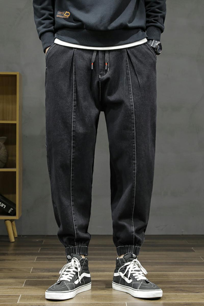 XZ304B-2-KZ2036A新款白色明线大哈伦牛仔裤弹力加厚潮流,男装牛仔裤,星座304A-1
