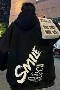 H178AP70加绒75秋冬含棉量60%卫衣外套宽松美式连帽拉链开衫