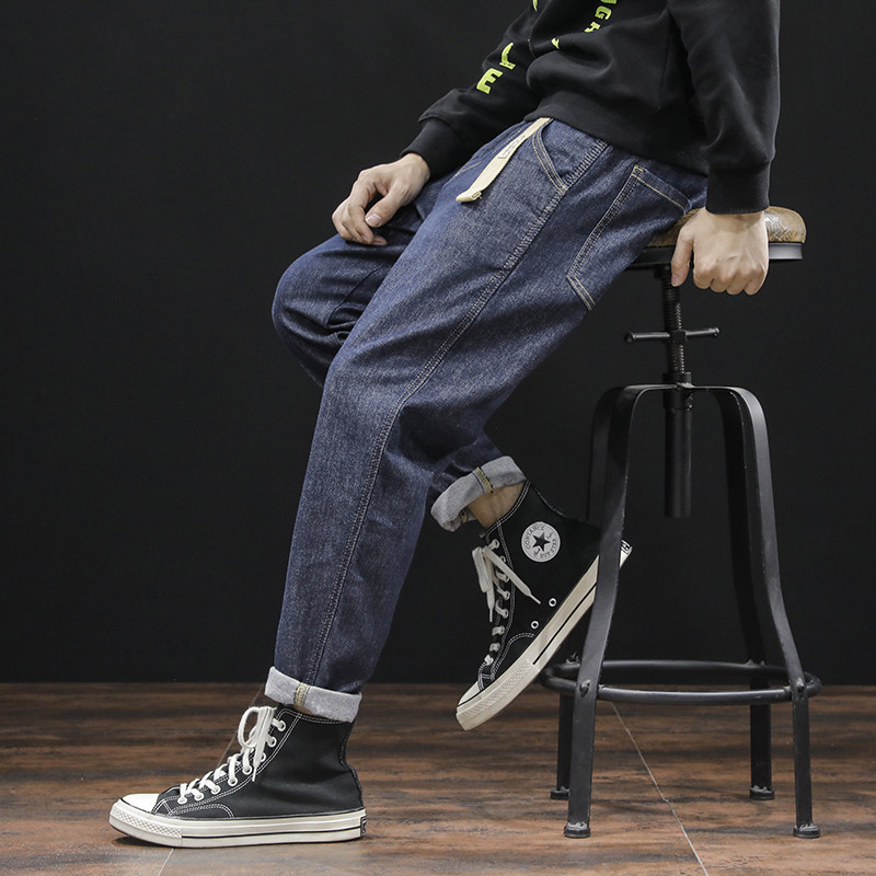 XZ304B-2-KZ5885CP60春夏黑底小直筒牛仔裤贴标设计大码牛仔时尚,男装牛仔裤,星座304A-1