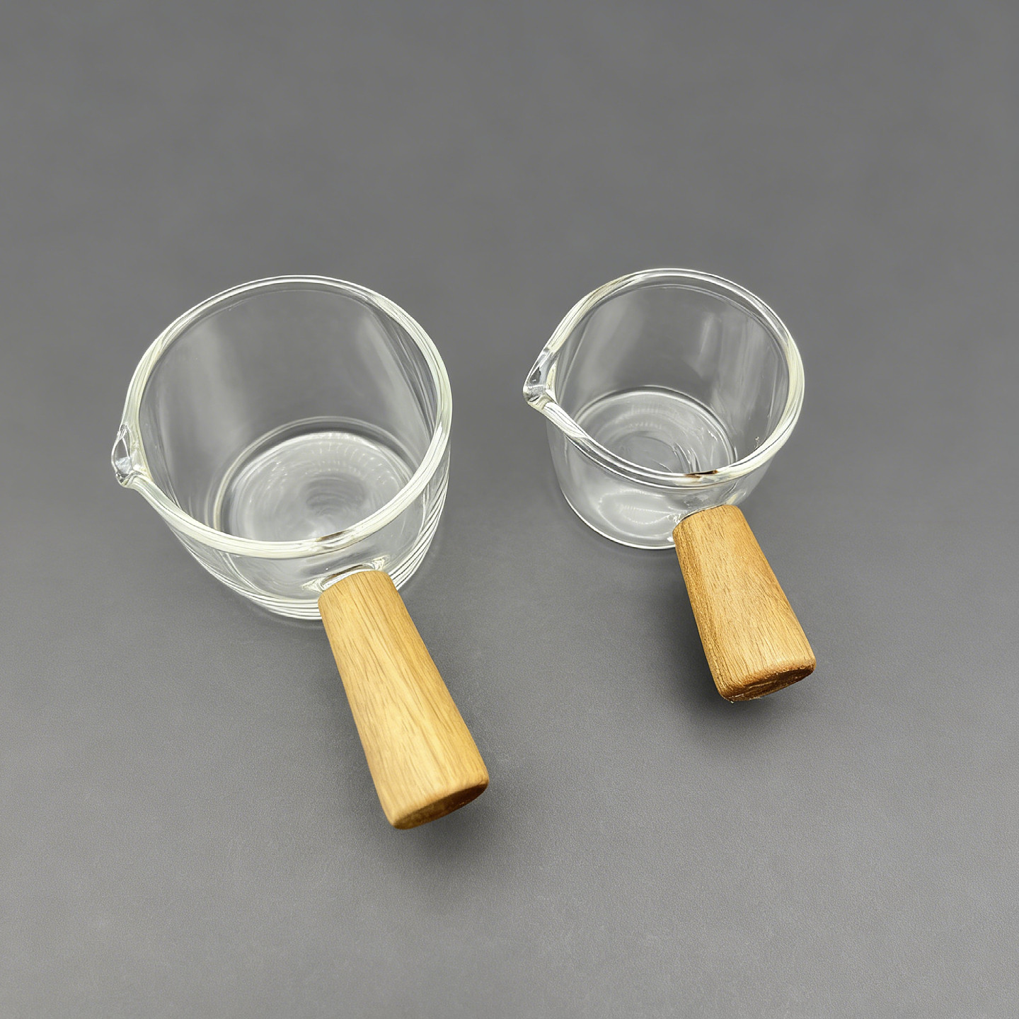意式ins木柄高硼硅玻璃小奶盅牛奶罐迷你浓缩咖啡萃取杯调味蘸料