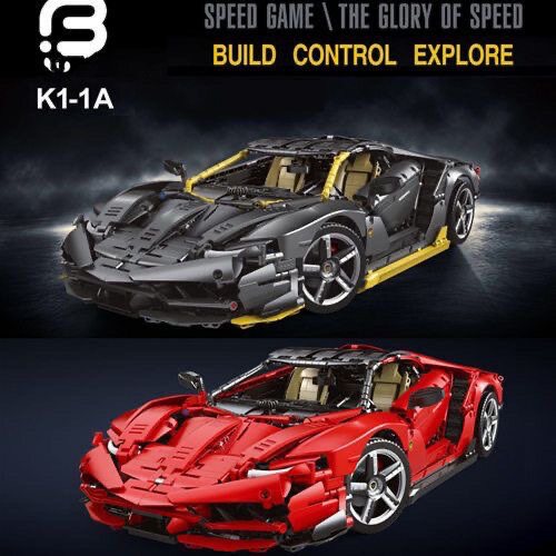 元素科技机械跑车模型积木玩具