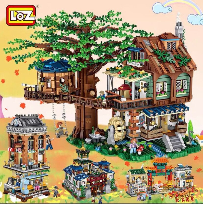 loz俐智1036-54MOC童话世界宠物精灵小屋模型拼插小颗粒积木玩具