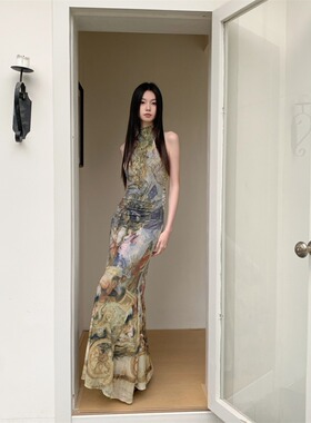 法式甜辣风连衣裙女夏季新款设计感收腰气质显瘦礼服裙子度假长裙