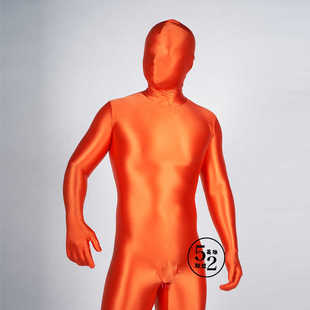 橘色油光布zentai全包紧身衣顺滑细腻高弹  52英雄联盟 量身定制