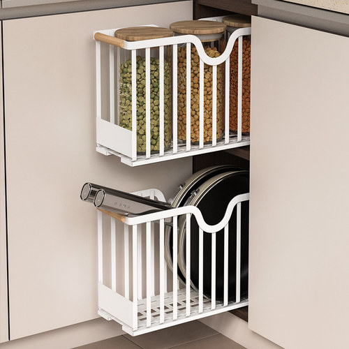 窄柜拉篮抽拉式置物架调料置物架