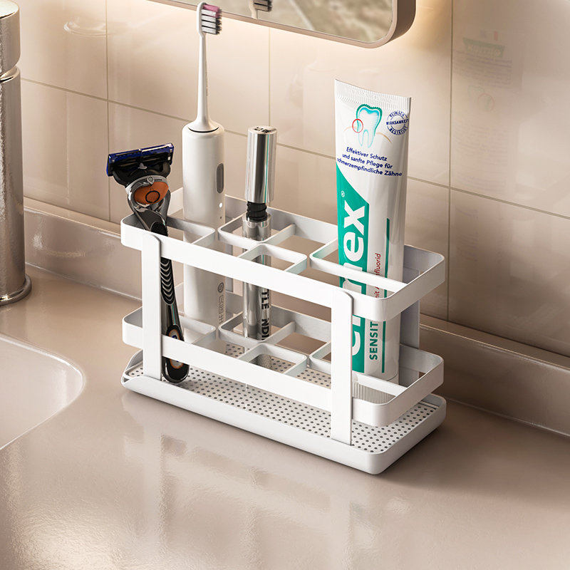 浴室台面收纳梳子牙刷牙膏置物架