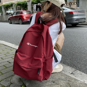冠军男女双肩包简约大容量户外旅行电脑背包校园百搭日系学生书包