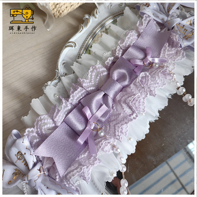 珥东手作Lolita古典玩偶安东尼蛋糕紫藤组紫色蕾丝发带华丽发饰lo