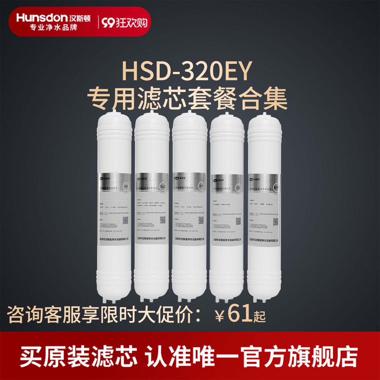 汉斯顿净水器滤芯原厂原装正品HSD-320EY滤芯套餐合集