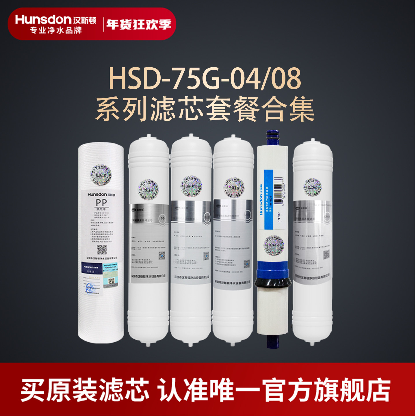 汉斯顿净水器滤芯原厂原装正品HSD-75G-04/08滤芯套餐合集