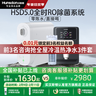 汉斯顿净水器家用直饮0阻垢剂0陈水厨房自来水过滤反渗透净水机D3