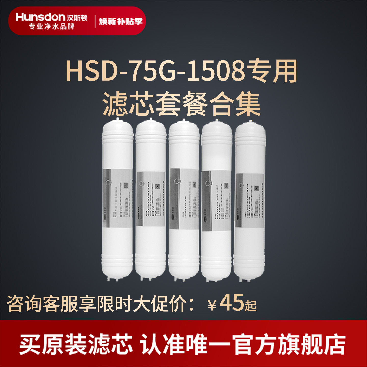 汉斯顿净水器滤芯原厂原装正品HSD-75G-1508滤芯套餐合集