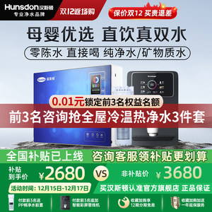 汉斯顿0阻垢剂0陈水净水器家用母婴直饮ro反渗透真双水净水机07蓝