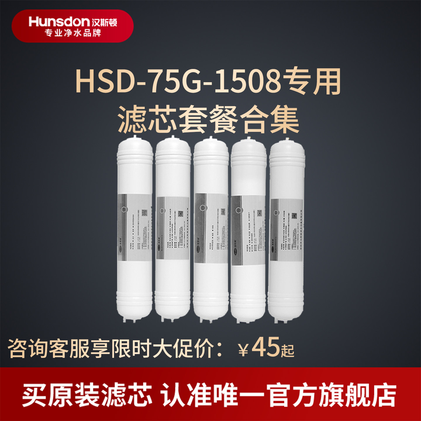 汉斯顿净水器滤芯原厂原装正品HSD-75G-1508滤芯套餐合集
