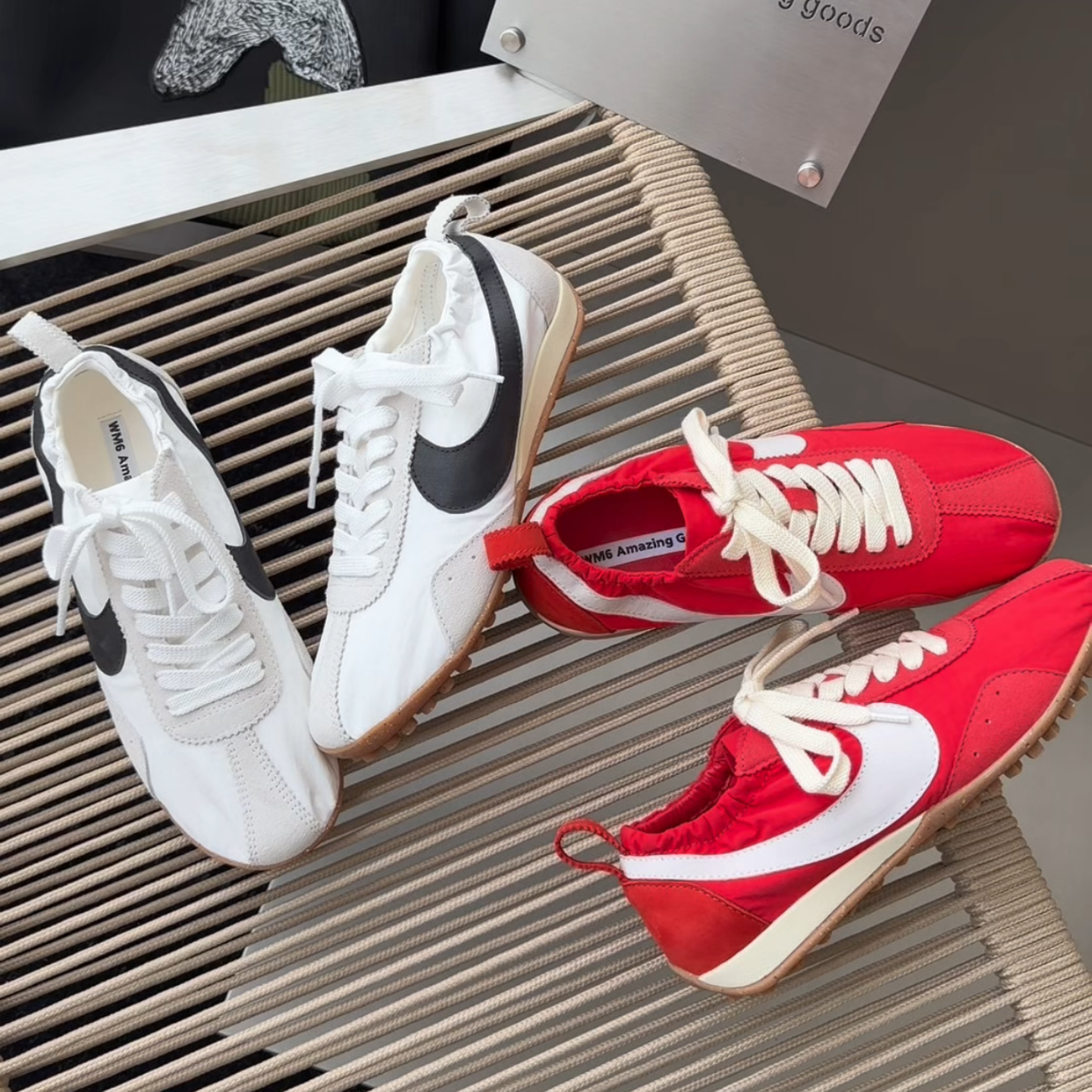 WM6欧货欧洲站2026春季新款平底拼色阿甘鞋轻便系带运动慢跑鞋女,女鞋,德训鞋,淘宝优惠券,粉丝福利购,淘宝优惠卷