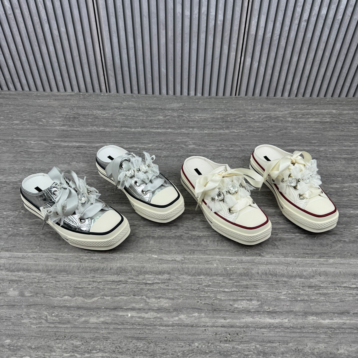 蝴蝶结系带包头拖鞋厚底半拖女鞋