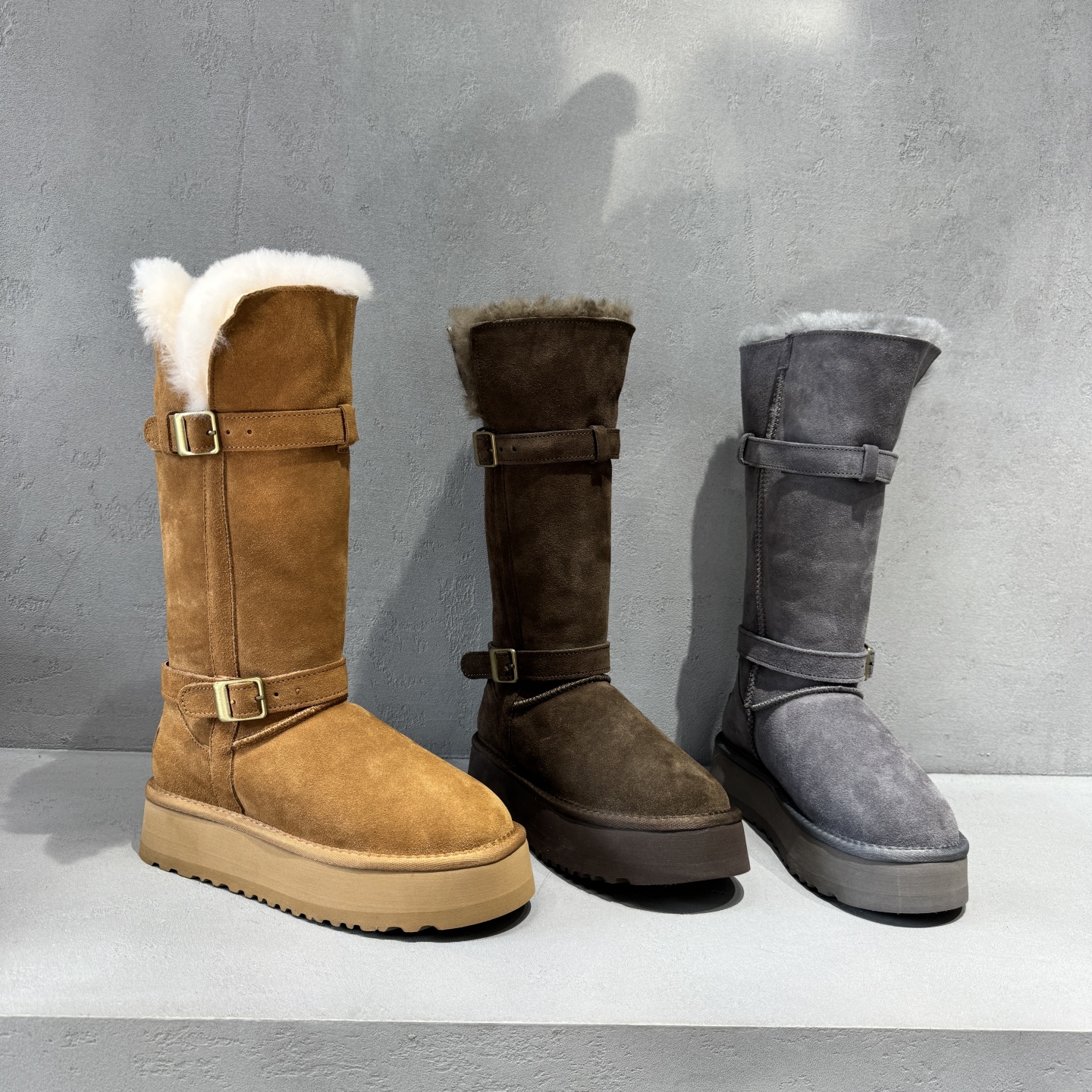 先峰名典雪地靴加绒松糕底女长靴